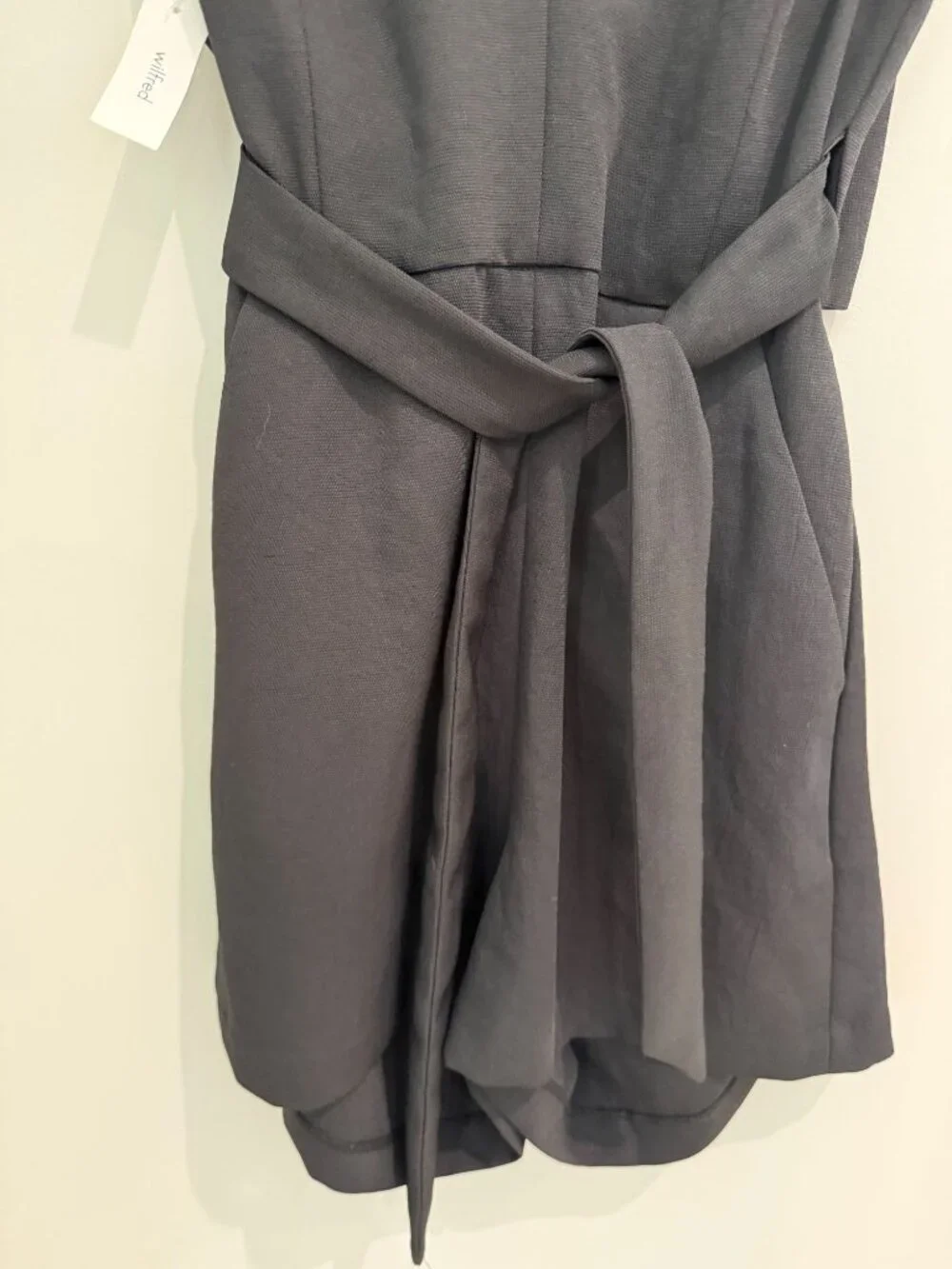 Wilfred Aritzia Black Textured Cut-Out Romper Jumpsuit Size 6 NWT